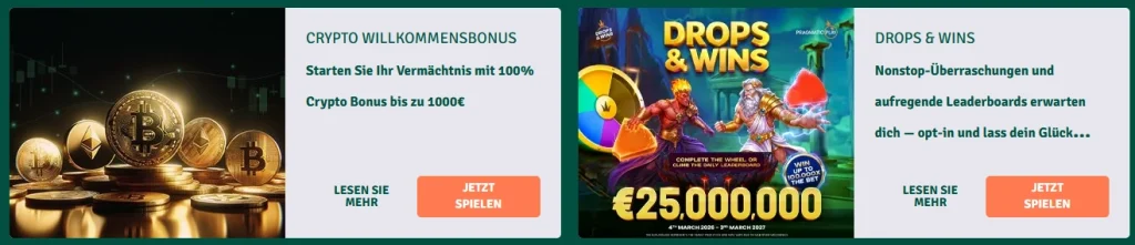 Staxino Casino Crypto Willkommensbonus und Drops & Wins Aktion