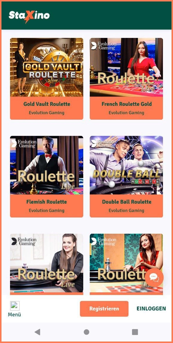 Online Roulette Tischspiele im Staxino Casino entdecken