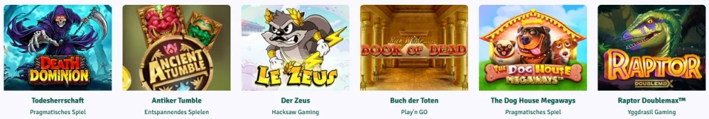 Staxino Casino Slot Spiele mit Book of Dead, Dog House Megaways und weiteren Spielautomaten