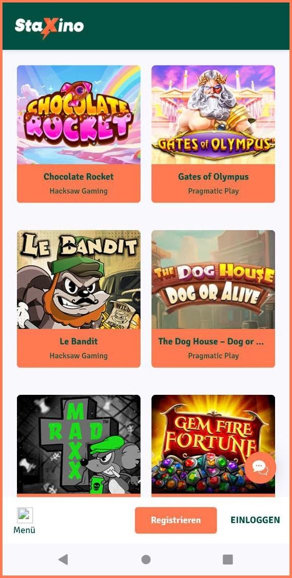 Beliebte Spielautomaten bei Staxino Casino