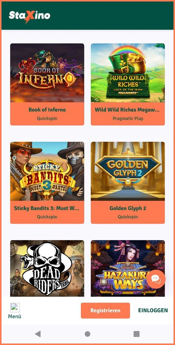 Neue Spielautomaten bei Staxino Casino