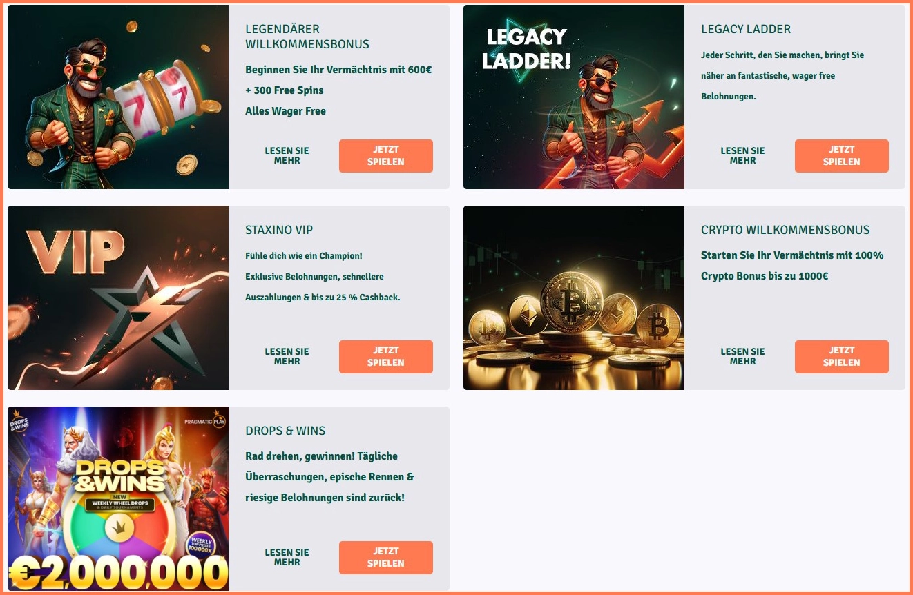 Exklusive Turniere und Boni für aktive Spieler bei Staxino Casino