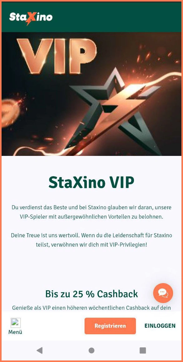 VIP-Club bei Staxino Casino mit besonderen Privilegien