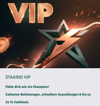 Exklusive Vorteile und Cashback im Staxino VIP-Programm genießen